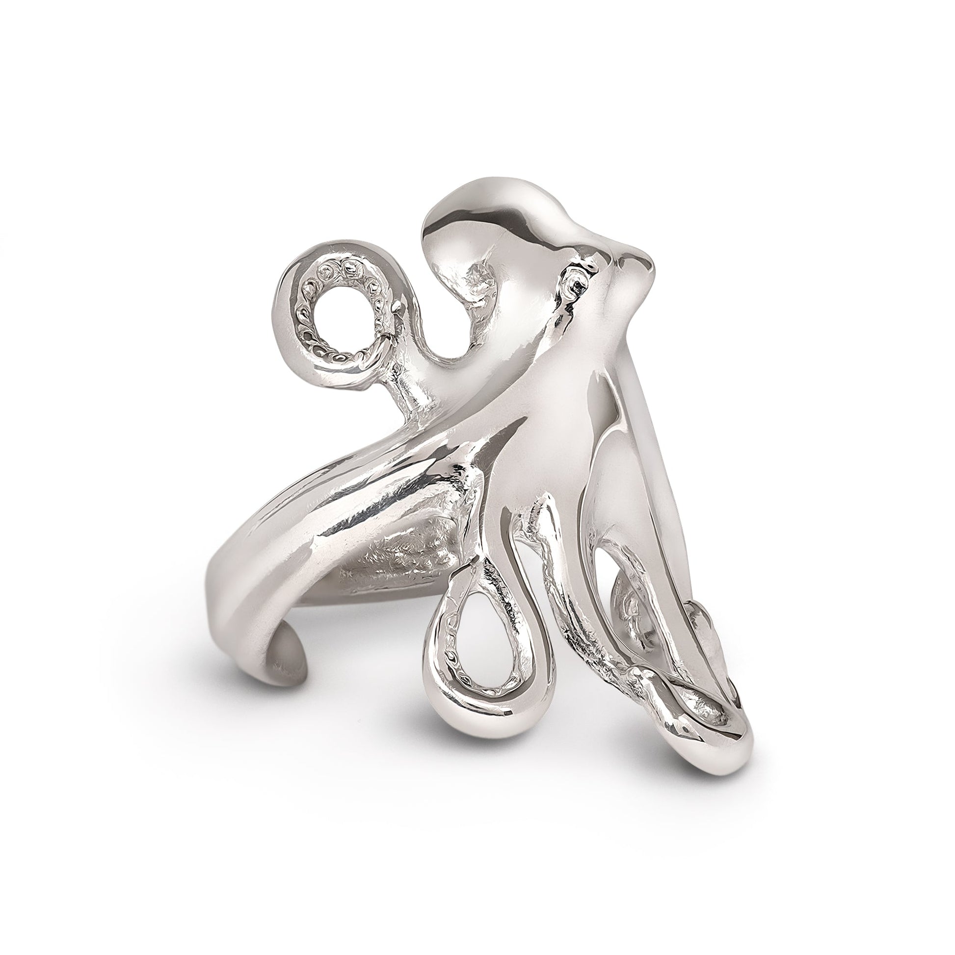 Octopus Ring Sterling Silver Adjustable Octopus Ring Sea Life Ring Scuba Diving Jewelry Gifts For Octopus Lovers - The Tool Store