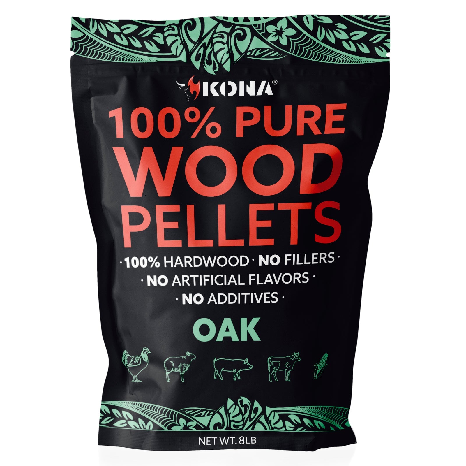 Kona 100% Oak Wood Pellets - Grilling, BBQ & Smoking - Concentrated ...