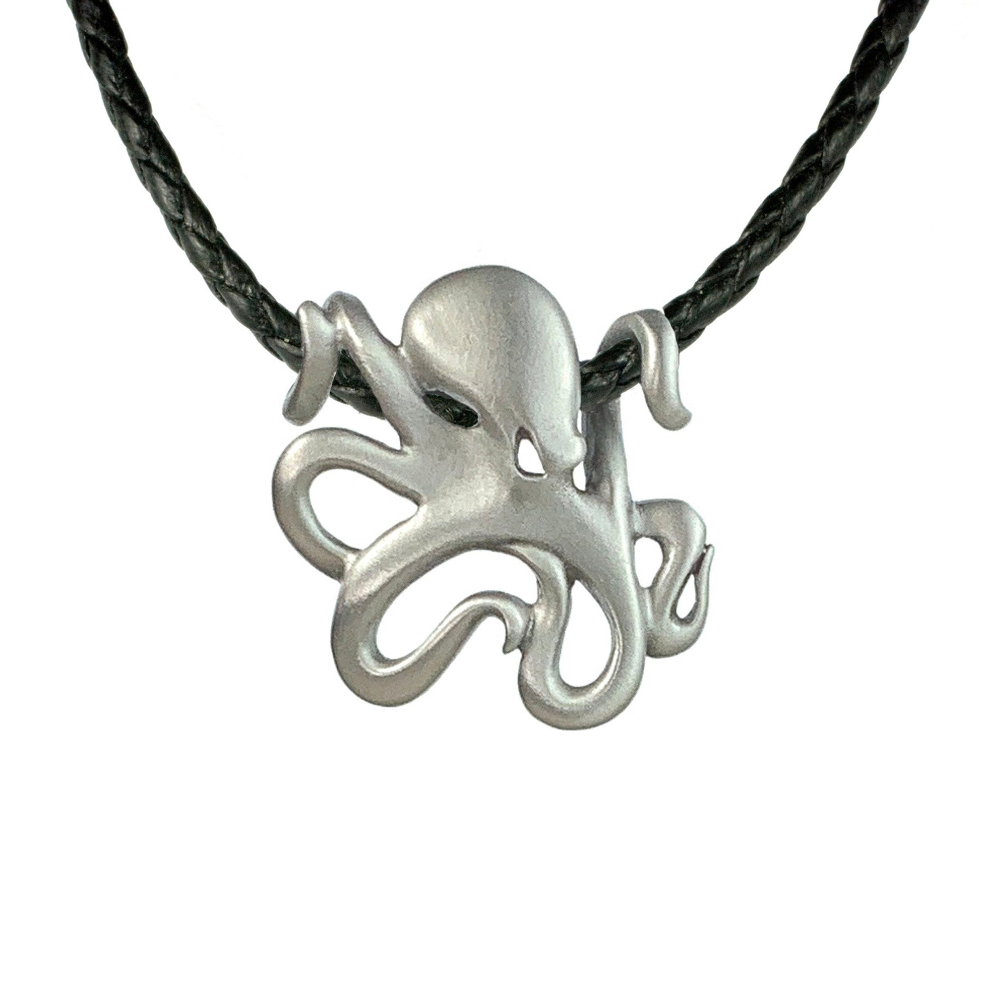 Octopus Necklace Pewter Pendant- Octopus Gift for Women and Men, Octopus Necklaces, Gift for Octopus Lover, Sea Life Jewelry for Divers, Octopus Charm - The Tool Store