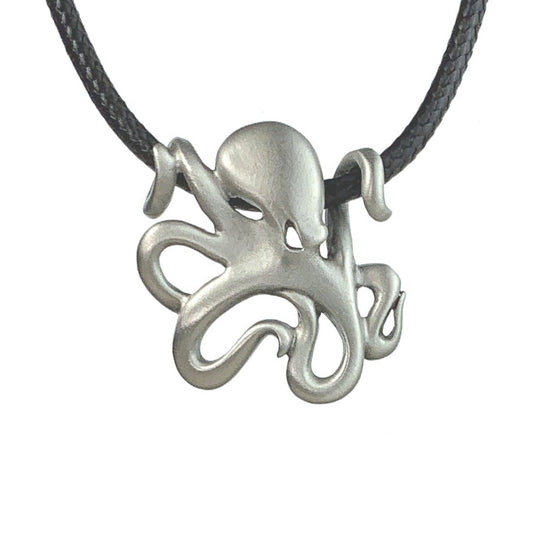 Octopus Necklace Pewter Pendant- Octopus Gift for Women and Men, Octopus Necklaces, Gift for Octopus Lover, Sea Life Jewelry for Divers, Octopus Charm - The Tool Store