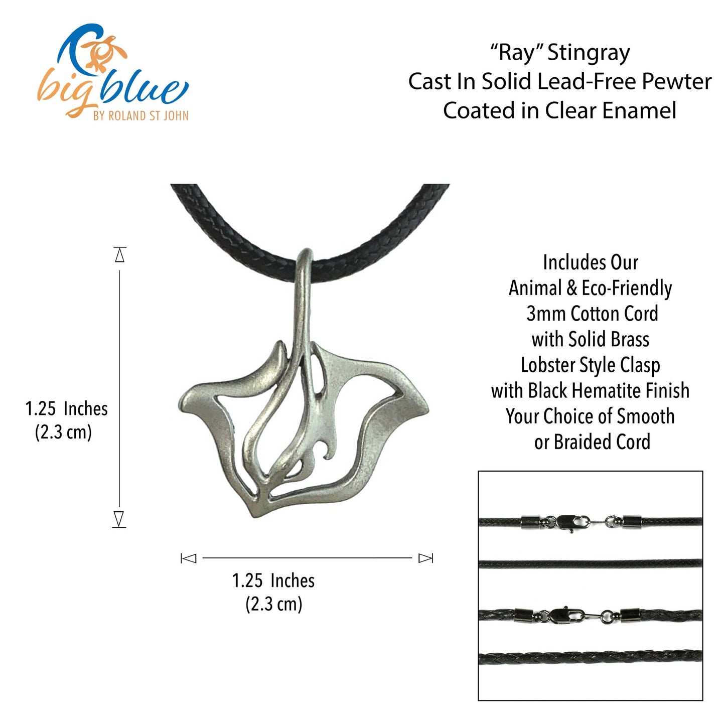 Stingray Necklace Pendant- Stingray Gift for Women and Men, Stingray Necklace, Gifts for Divers , Sea Life Jewelry, Stingray Charm - The Tool Store