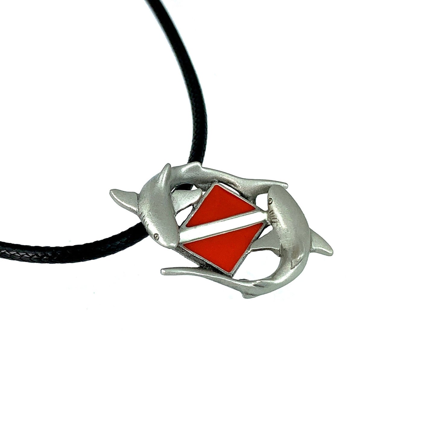 Shark Diver Necklace Pendant- Shark Gifts for Women and Men, Reef Shark Necklace, Gifts for Shark Divers, Dive Flag Jewelry, Sharks Charm - The Tool Store