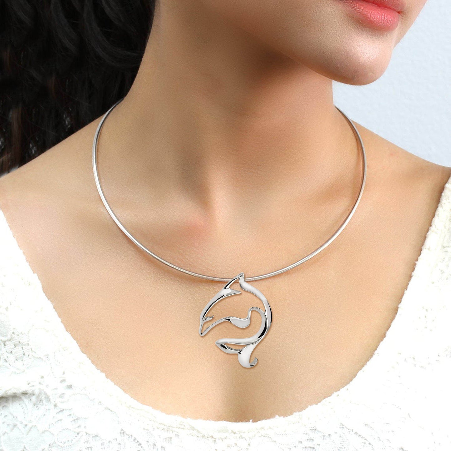 Dolphin Pendant Necklace Sterling Silver- Ocean Theme Jewelry, Gifts for Dolphin Lovers, Sea Life Jewelry, Gifts For Divers - The Tool Store