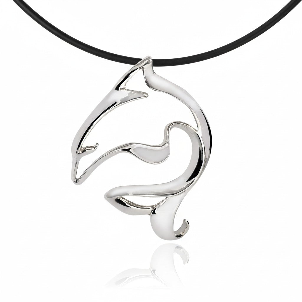 Bottlenose Dolphin Pendant – Seaplicity Collection – Sterling Silver - The Tool Store