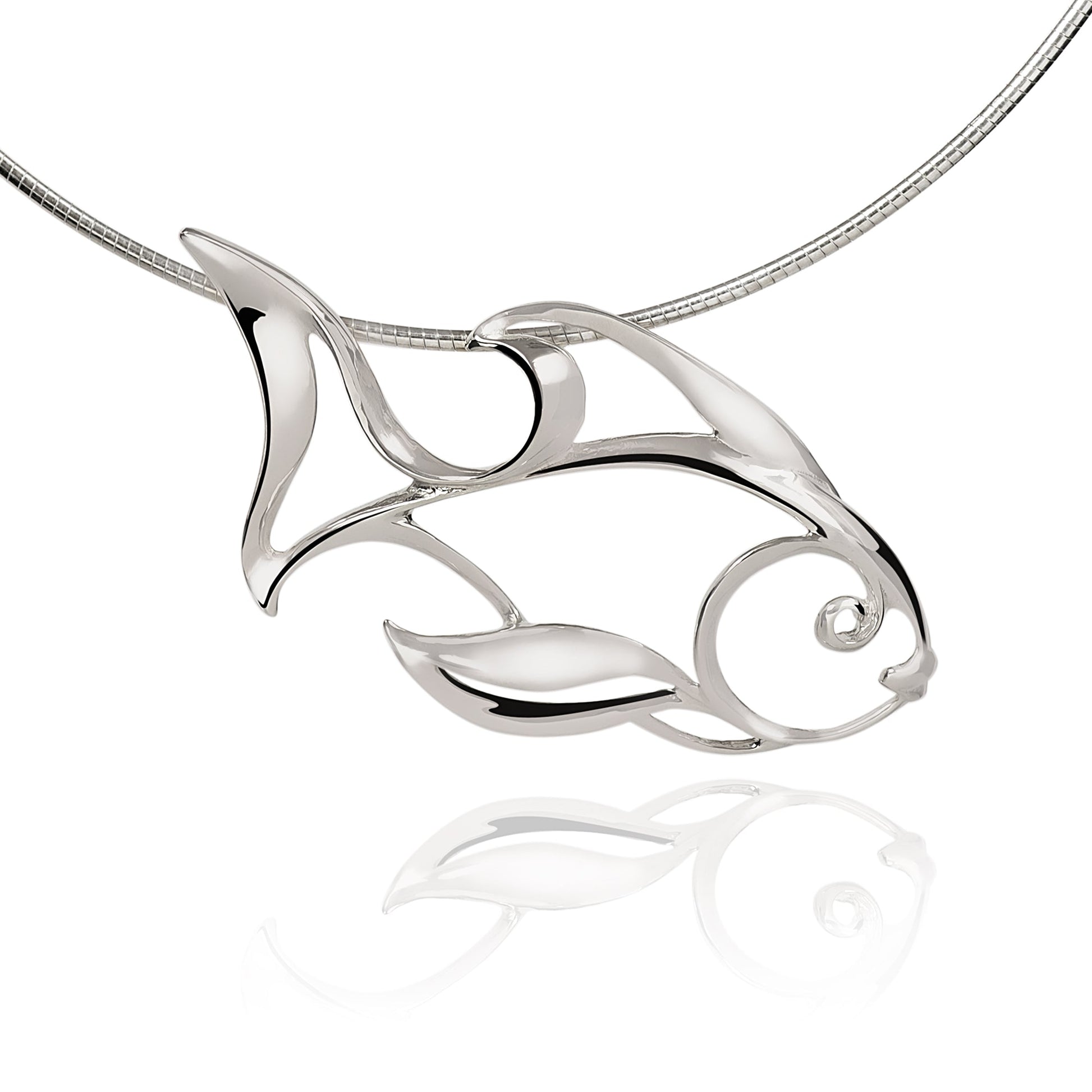 Angelfish Necklace Sterling Silver- Angelfish Pendant, Angelfish Charm, Sea Life Sterling Silver Angelfish Pendant, Fine Jewelry - The Tool Store