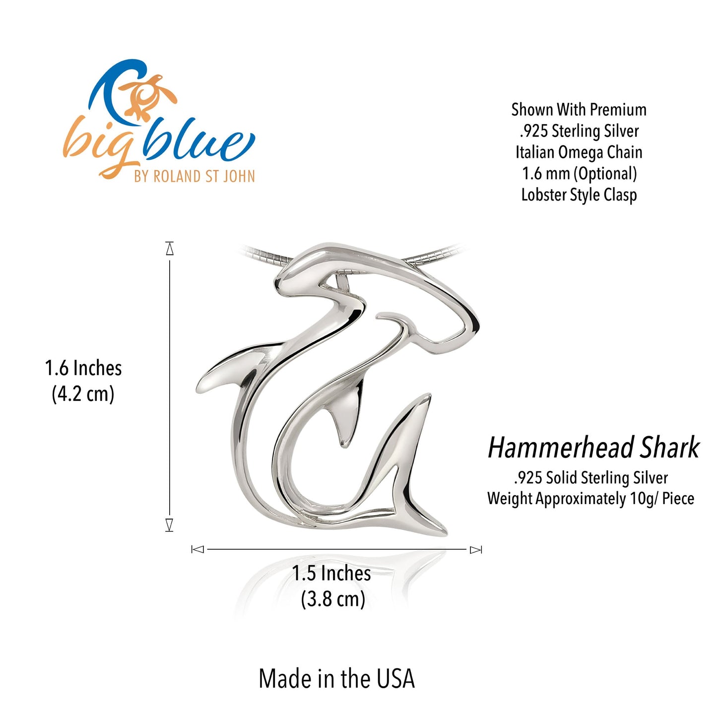 Shark Necklace for Men and Women-Sterling Silver Hammerhead Shark Pendant for Women, Shark Charm 925, Shark Jewelry for Women, Gifts for Shark Lovers - The Tool Store