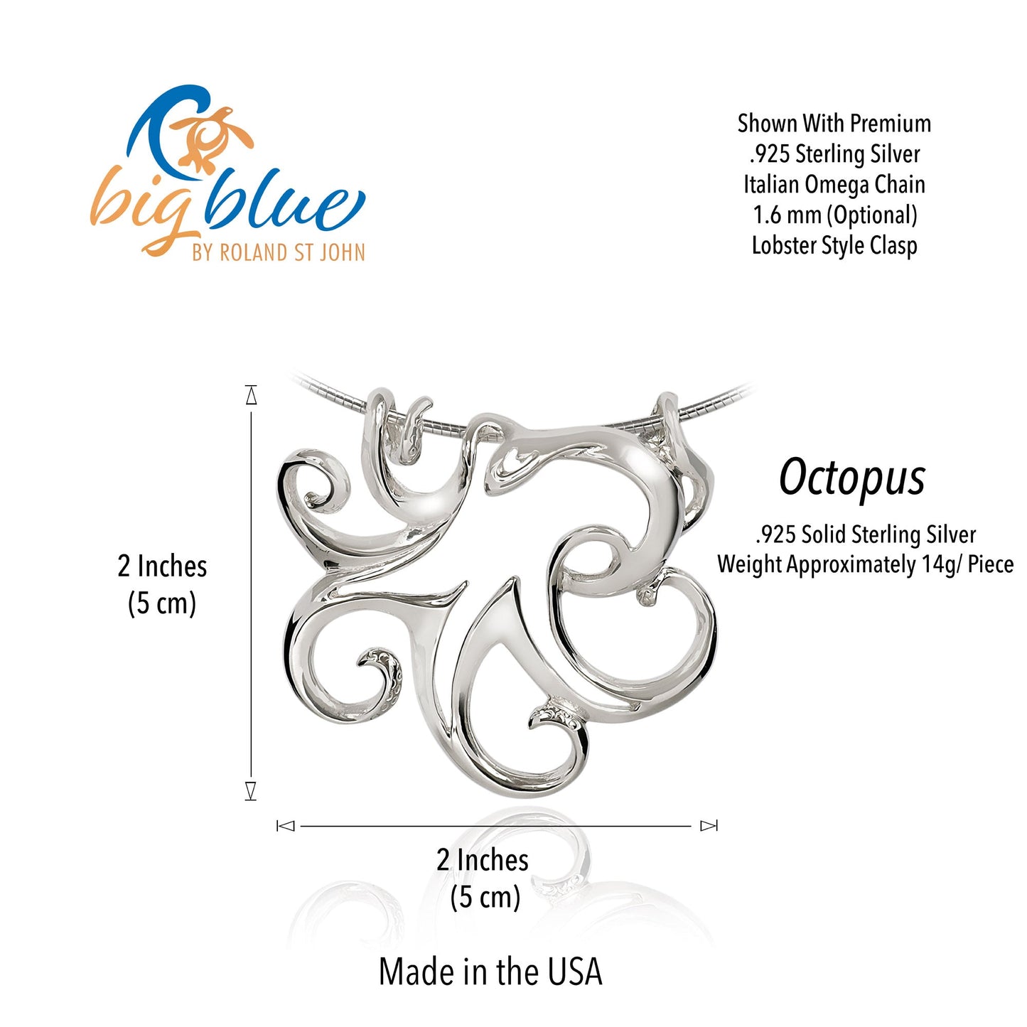 Octopus Necklaces for Women Sterling Silver- Octopus Jewelry for Women, Octopus Pendant, Sea Life Jewelry, Octopus Gifts for Women - The Tool Store