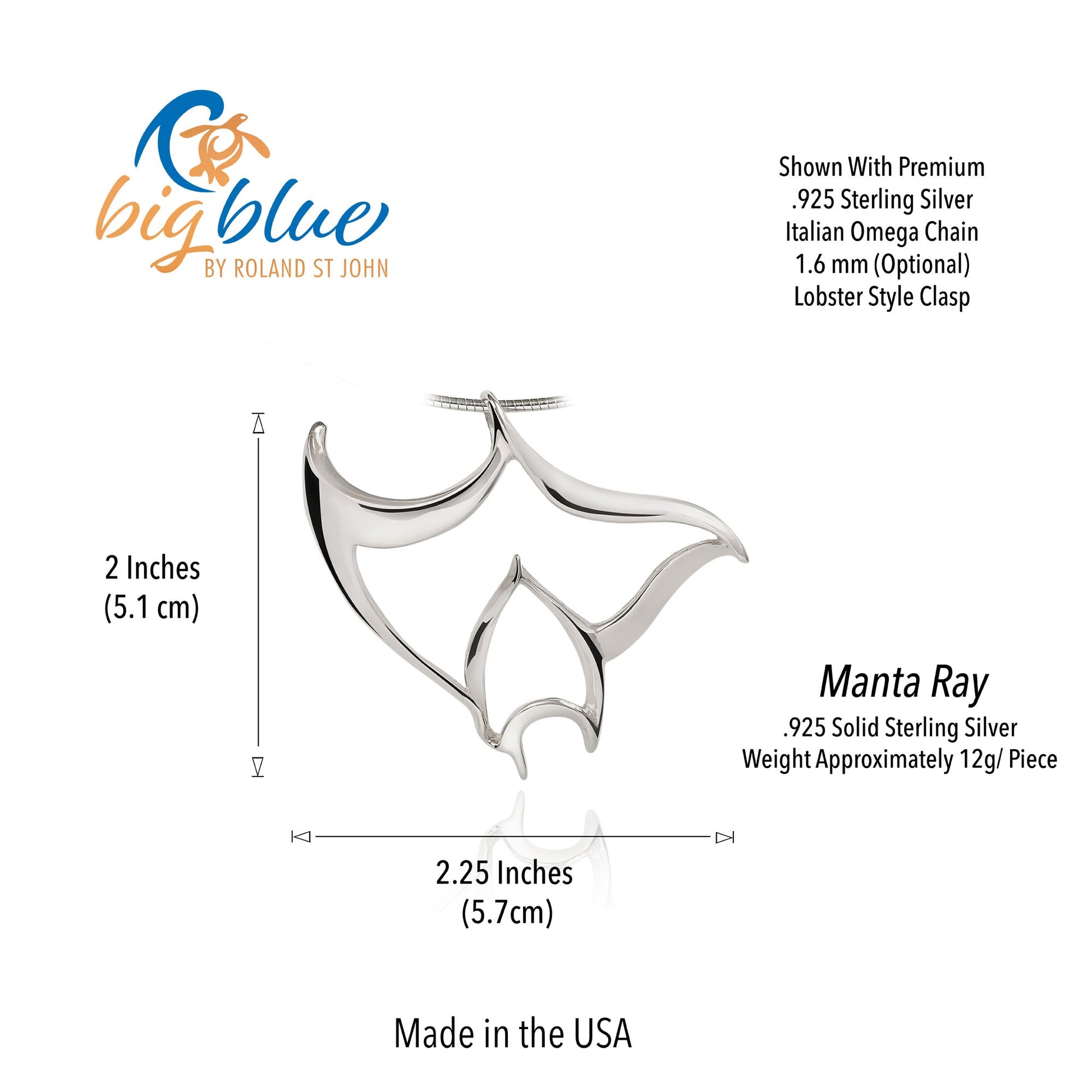 Manta Ray Necklaces for Women- Stingray Necklace Sterling Silver- Stingray Jewelry, Scuba Diving Jewelry, Ocean Inspired Fine Jewelry - The Tool Store