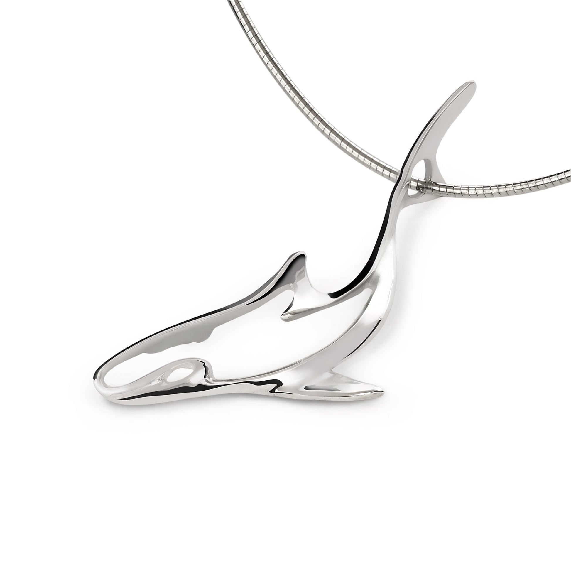 Shark Necklaces Sterling Silver- Grey Reef Shark Necklaces, Sterling Silver Reef Shark Pendant, Shark Jewelry - The Tool Store