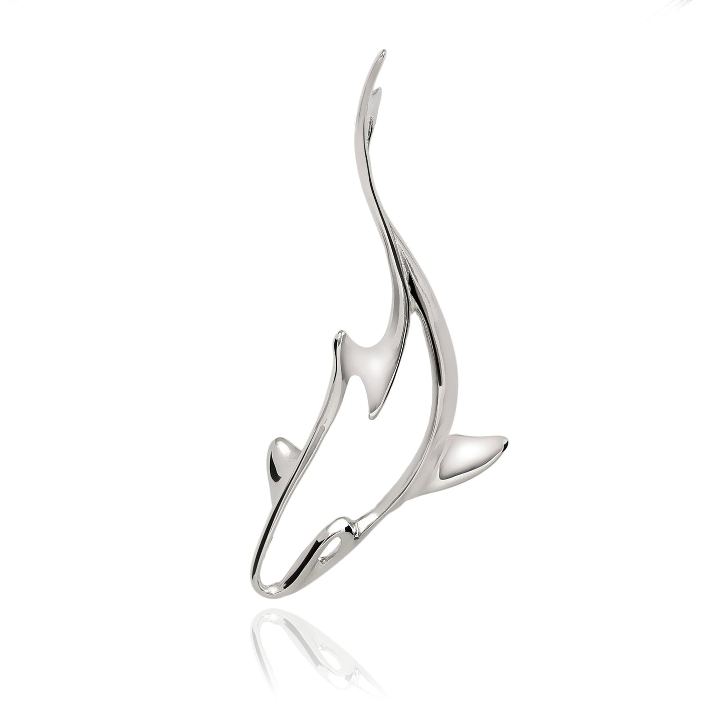 Shark Necklaces Sterling Silver- Grey Reef Shark Necklaces, Sterling Silver Reef Shark Pendant, Shark Jewelry - The Tool Store