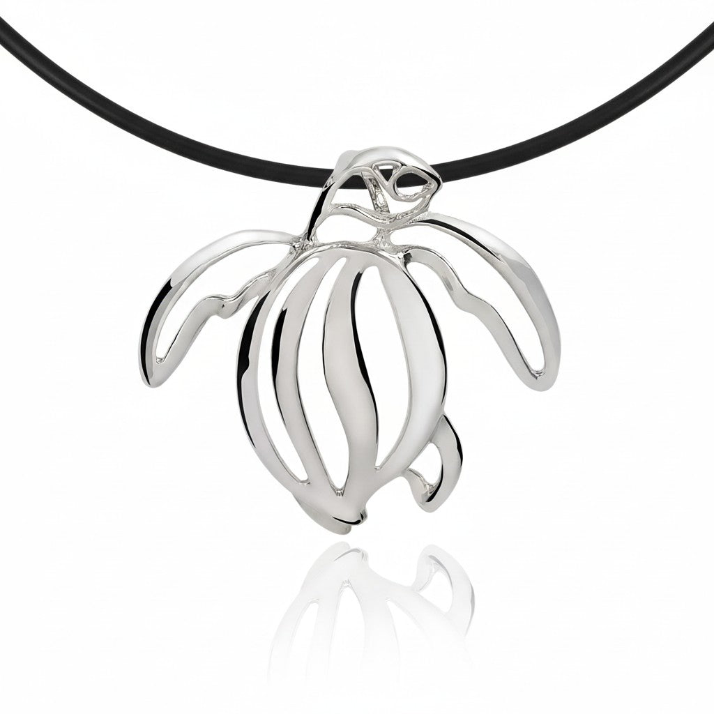 Sea Turtle Pendant – Seaplicity Collection – Sterling Silver - The Tool Store