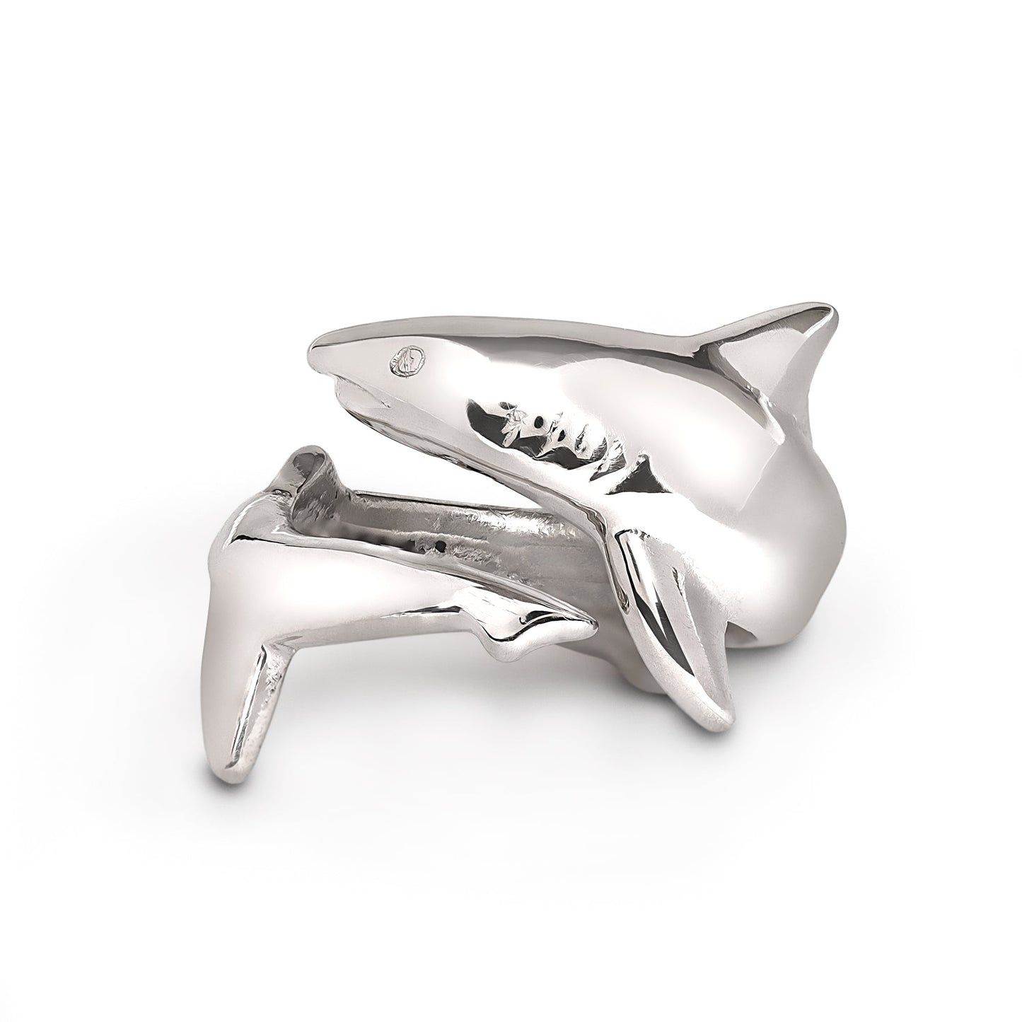 Shark Ring Sterling Silver Adjustable Shark Ring Sea Life Ring Scuba Diving Jewelry Gifts For Shark Lovers - The Tool Store