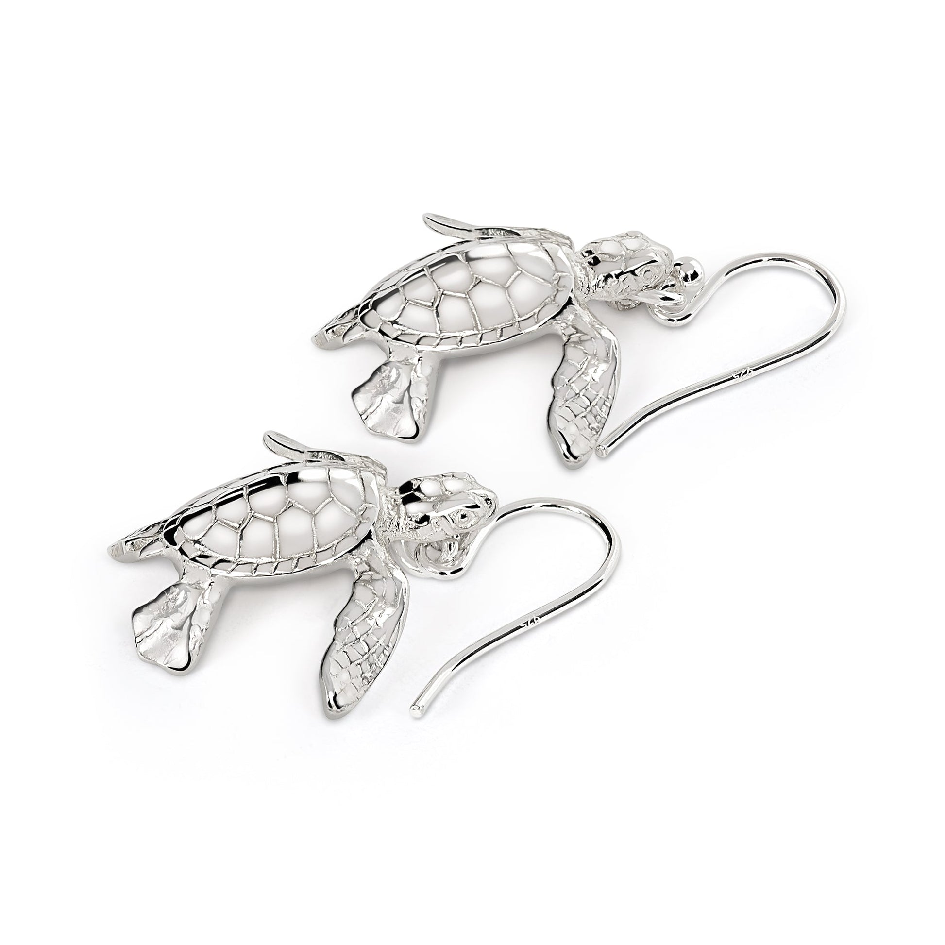 Turtle Earrings Sterling Silver- Sea Turtle Drop Earrings, Sea Turtle Gift for Women, Sterling Silver Turtle Dangle Earrings, Gifts for Turtle Lovers - The Tool Store