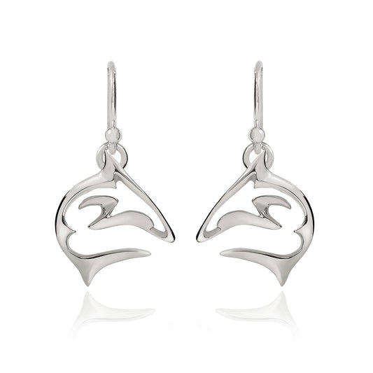Shark Earrings for Women Sterling Silver- Shark Drop Earrings, Sterling Silver Shark Dangle Earrings, Gifts for Shark Lovers, Shark Charms - The Tool Store