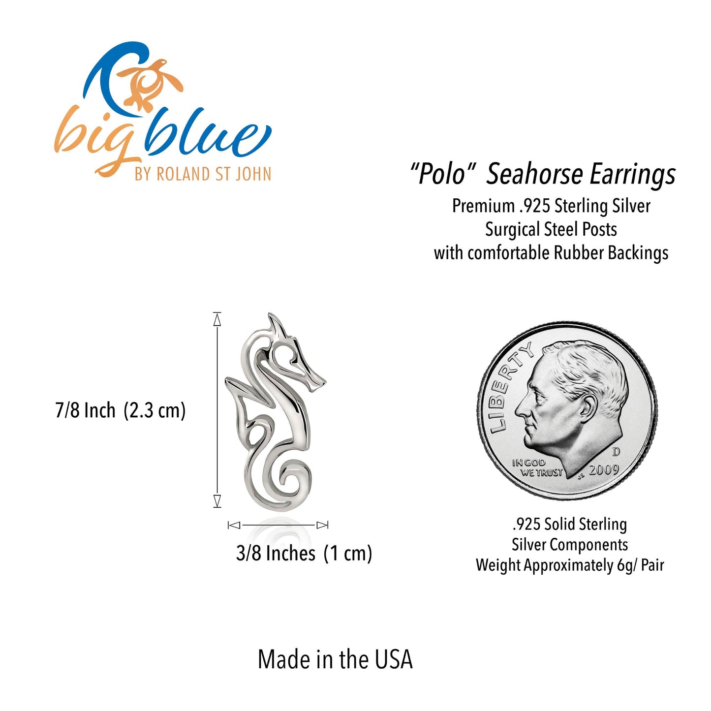 Seahorse Earrings Sterling Silver- Seahorse Post Earrings, Seahorse Stud Earrings, Seahorse Jewelry, Seahorse Gift - The Tool Store