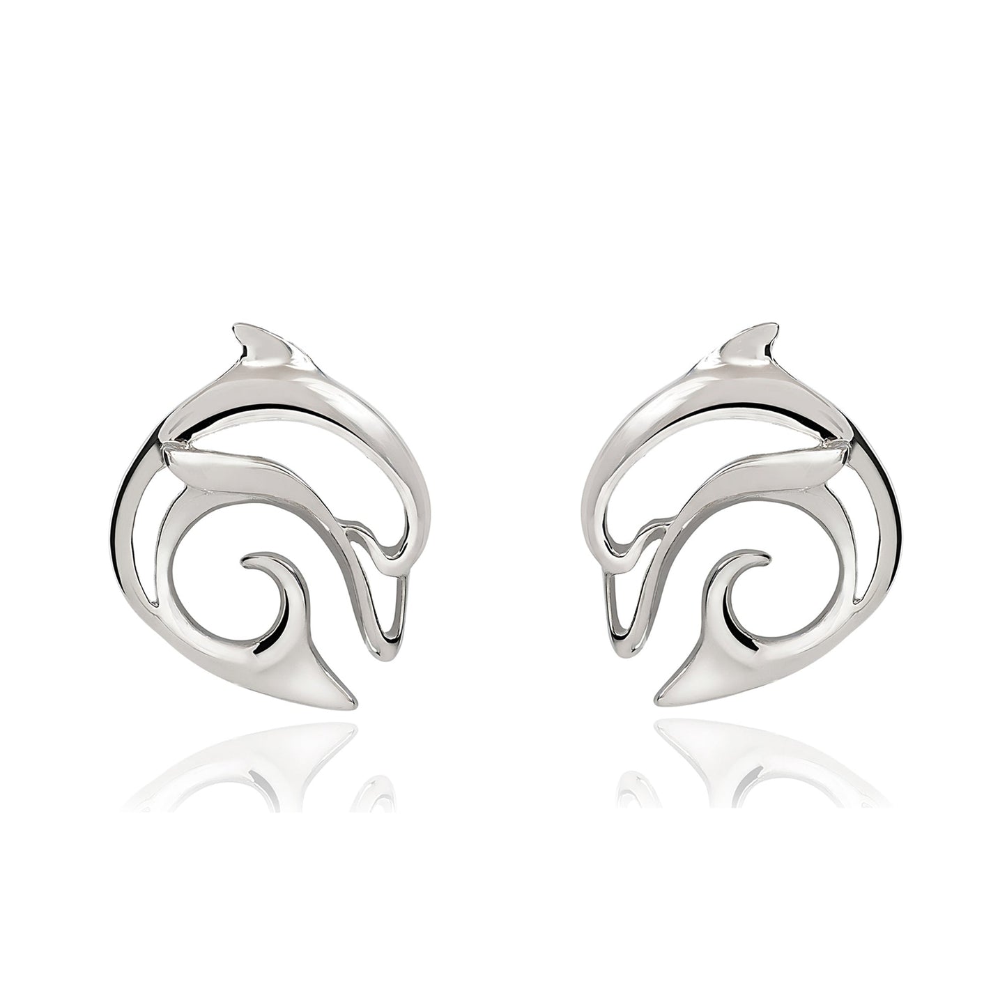 Dolphin Post Earrings Sterling Silver- Dolphin Stud Earrings for Women, Dolphin Charm Earrings, Dolphin Stud Earrings Sterling Silver - The Tool Store