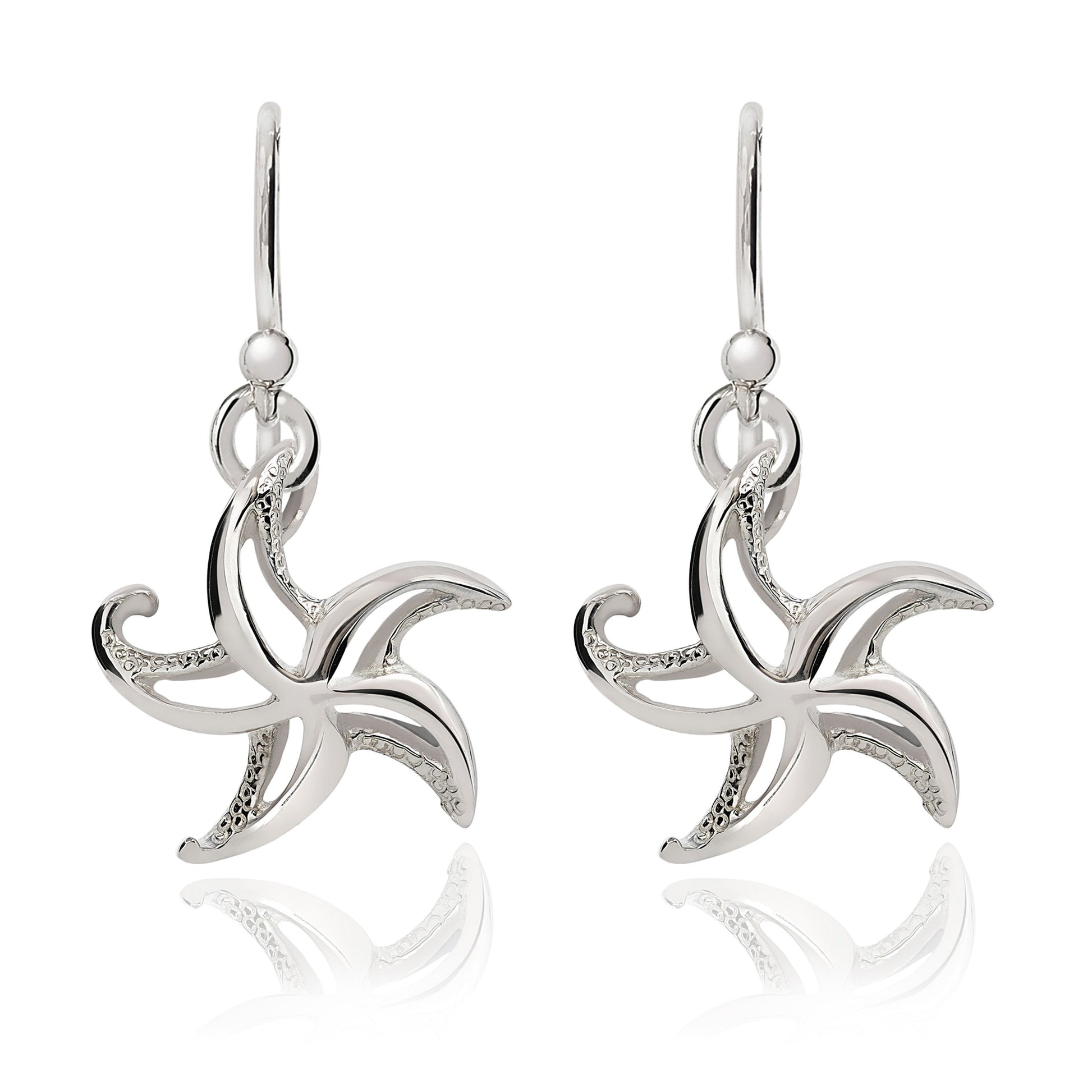 Starfish Drop Earrings Sterling Silver- Small Sea Star Earrings, Small Starfish Dangle Earring Charms, Sea Star Jewelry Sterling Silver - The Tool Store