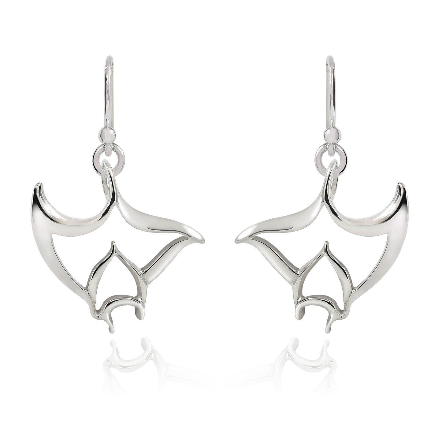 Stingray Drop Earrings Sterling Silver- Manta Ray Dangle Earrings, Stingray Charm Earrings, Manta Ray Dangle Earrings Sterling Silver - The Tool Store