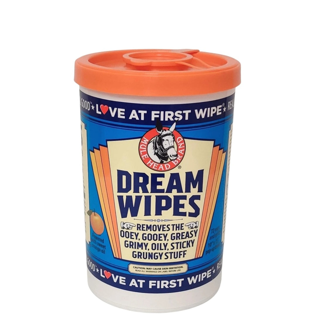 Mule Head Brand Dream Wipes Heavy Duty Citrus Based Cleaning Wipe, 72 Count - The Tool Store