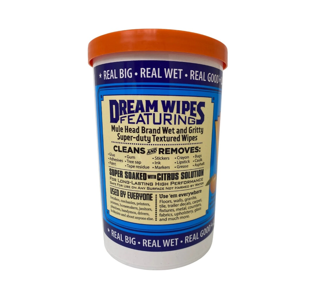 Mule Head Brand Dream Wipes Heavy Duty Citrus Based Cleaning Wipe, 72 Count - The Tool Store