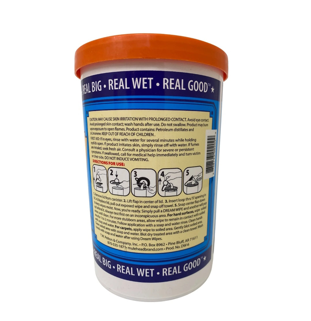 Mule Head Brand Dream Wipes Heavy Duty Citrus Based Cleaning Wipe, 72 Count - The Tool Store