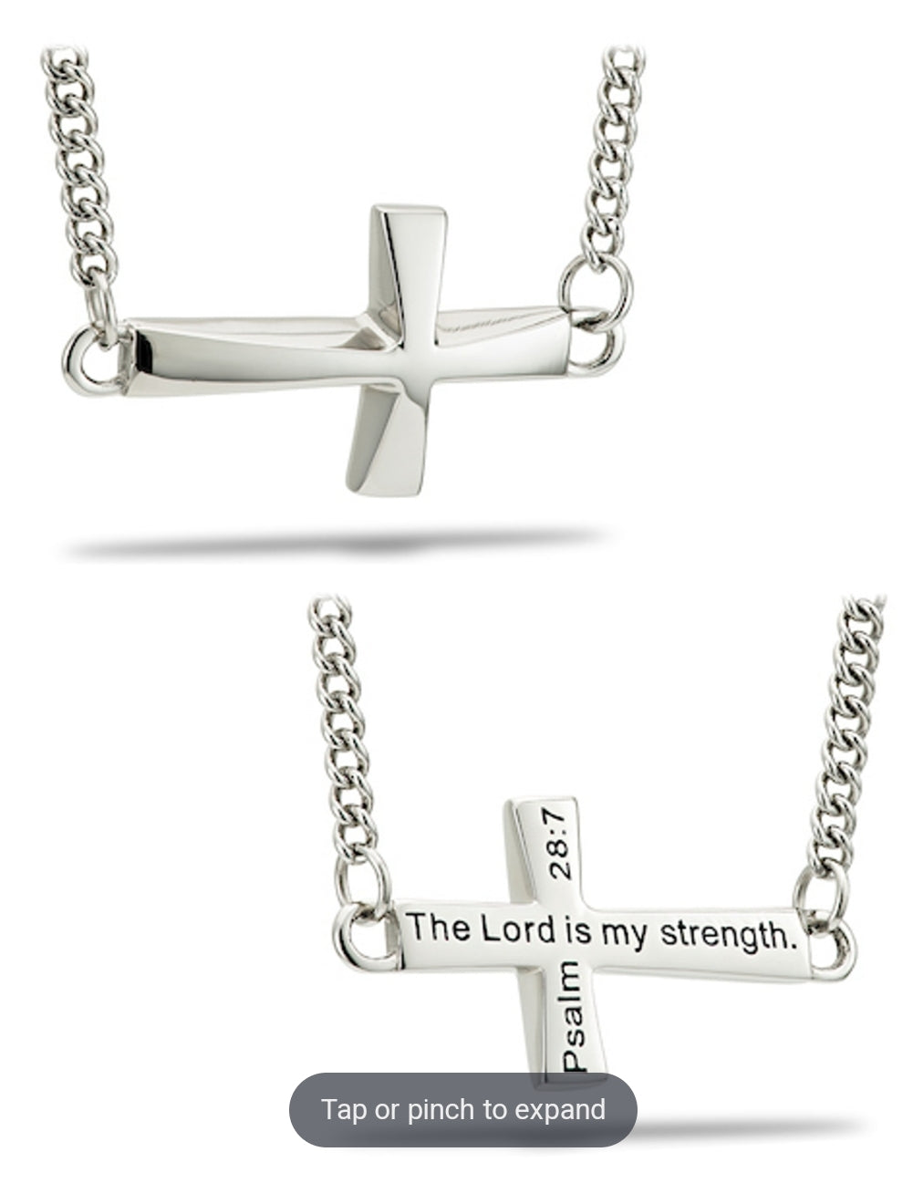 Women's Stainless "Carry the Cross" Necklace-Psalm 28:7 - The Tool Store