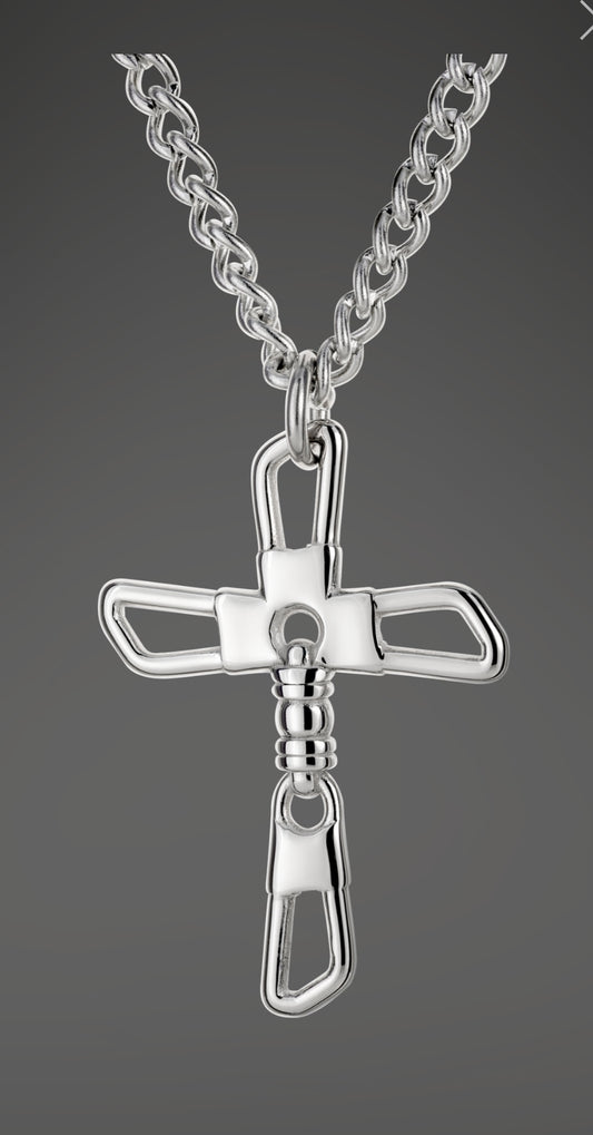 Men's Fishers Of Men Cross Necklace - Matthew 4:19 - The Tool Store
