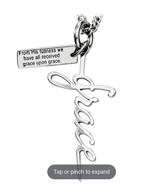 Women's Stainless Steel Grace Cross Necklace-John 1:16 - The Tool Store