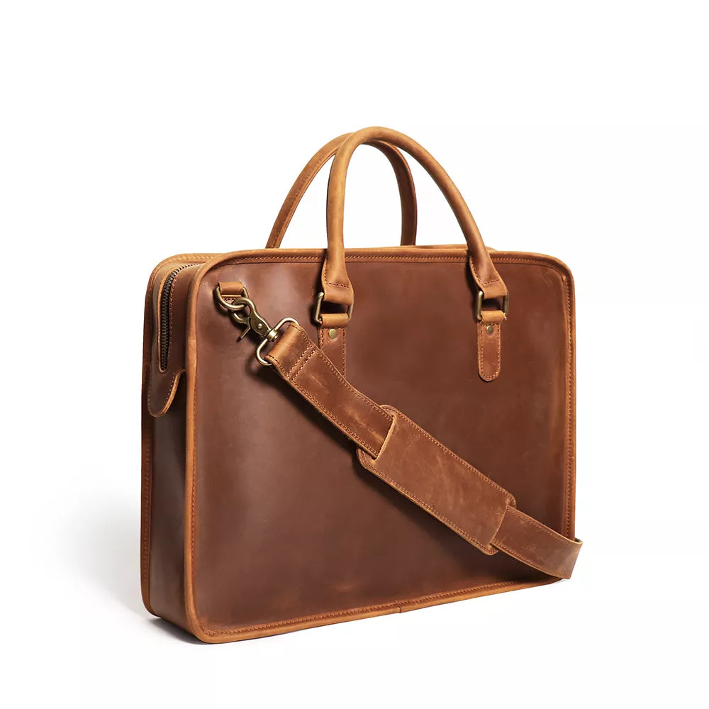 The Hemming Leather Laptop Bag | Vintage Leather Briefcase - The Tool Store