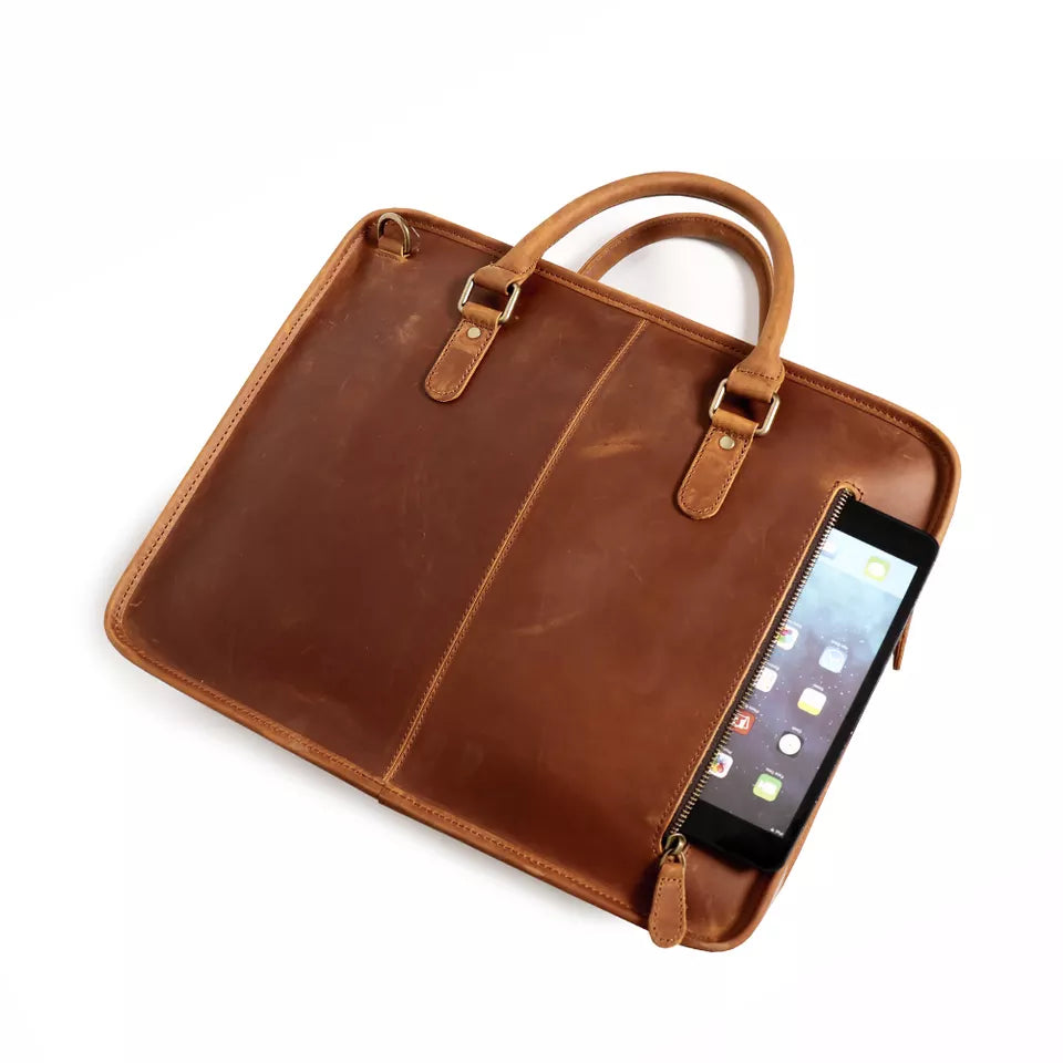 The Hemming Leather Laptop Bag | Vintage Leather Briefcase - The Tool Store