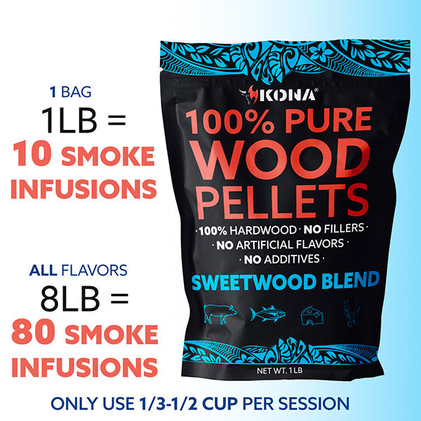 Kona Premium Wood Pellets - Grilling, BBQ & Smoking - Concentrated 100% Hardwood Variety Pack - The Tool Store