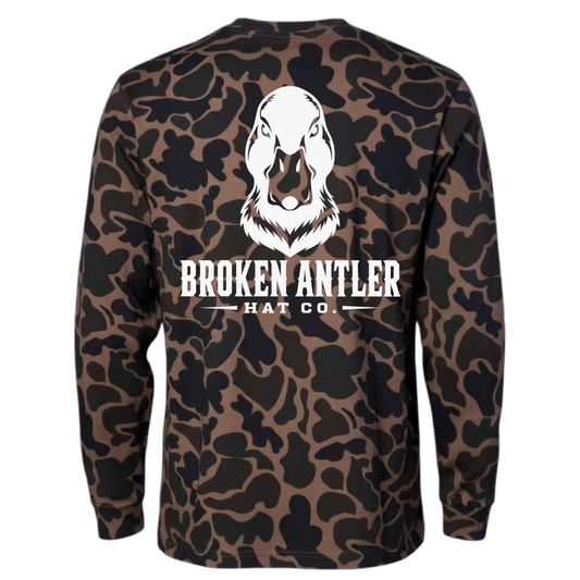 Broken Antler Hat Co.-Mad Duck Long Sleeve Shirt Old School Duck Camo