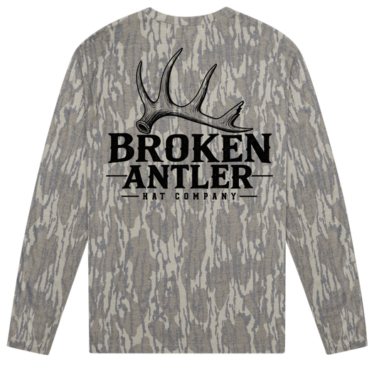 Broken Antler Hat Co.- Broken Antler Long Sleeve Shirt Mossy Oak Bottomland / Black