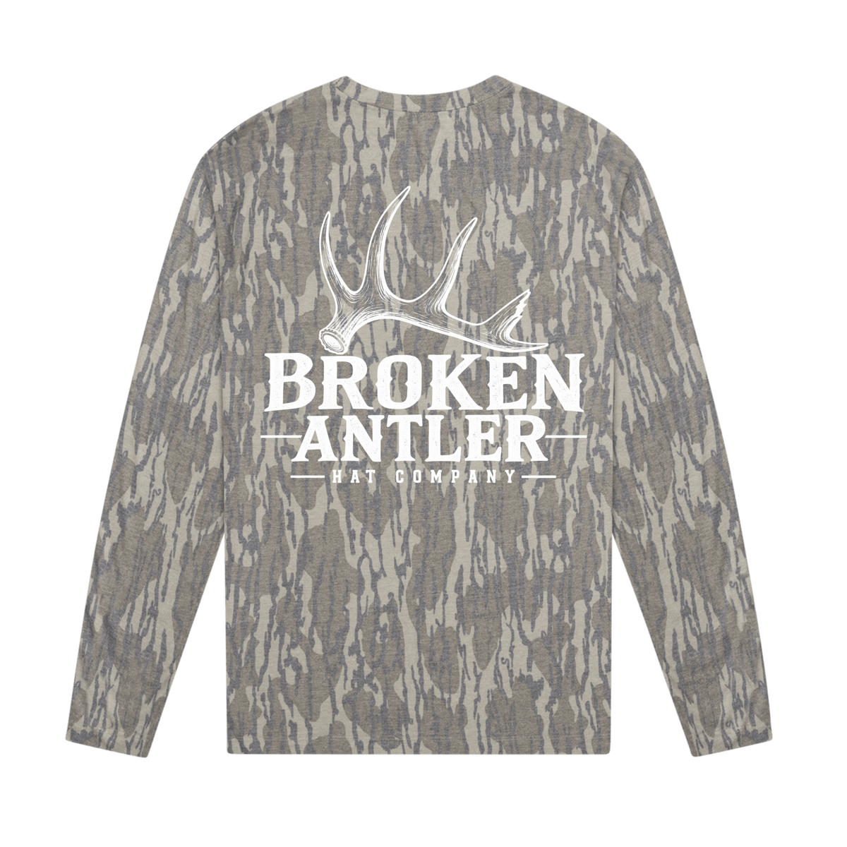 Broken Antler Hat Co.- Broken Antler Long Sleeve Shirt Mossy Oak Bottomland / White