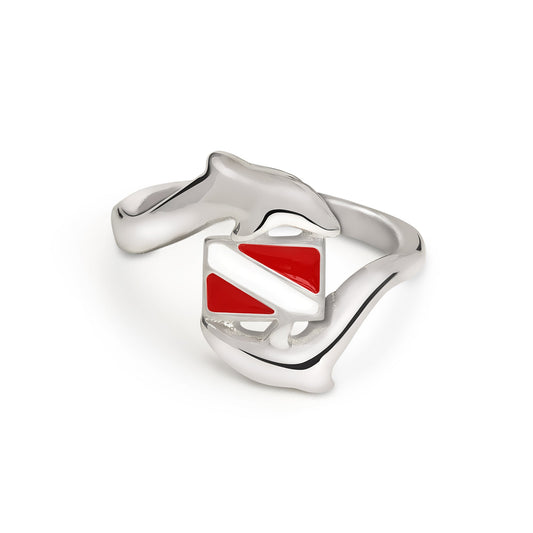 Woman's Scuba Diver Sterling Silver Ring- Ring for Scuba Diver With Dive Flag, Gifts for scuba Divers - The Tool Store