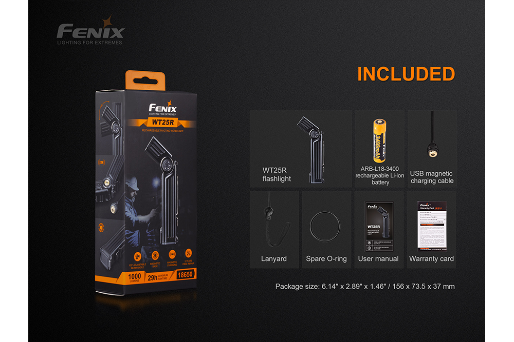 Fenix WT25R Adjustable Head LED Flashlight - 1000 Lumens - The Tool Store