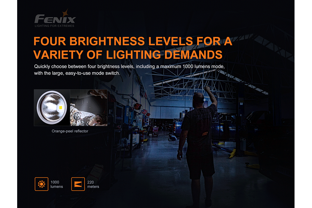 Fenix WT25R Adjustable Head LED Flashlight - 1000 Lumens - The Tool Store