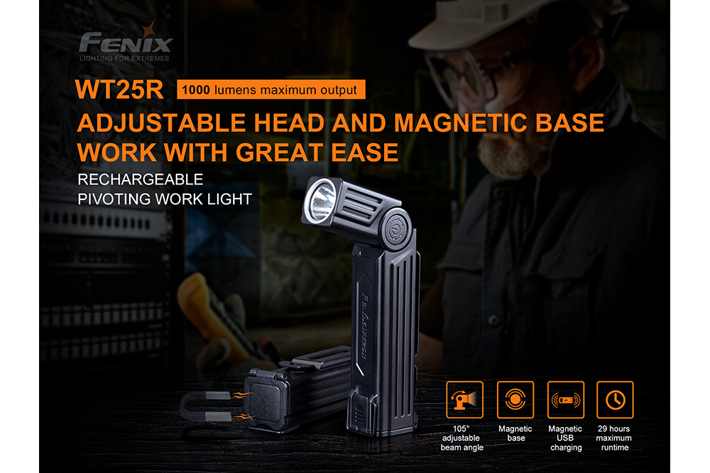 Fenix WT25R Adjustable Head LED Flashlight - 1000 Lumens - The Tool Store