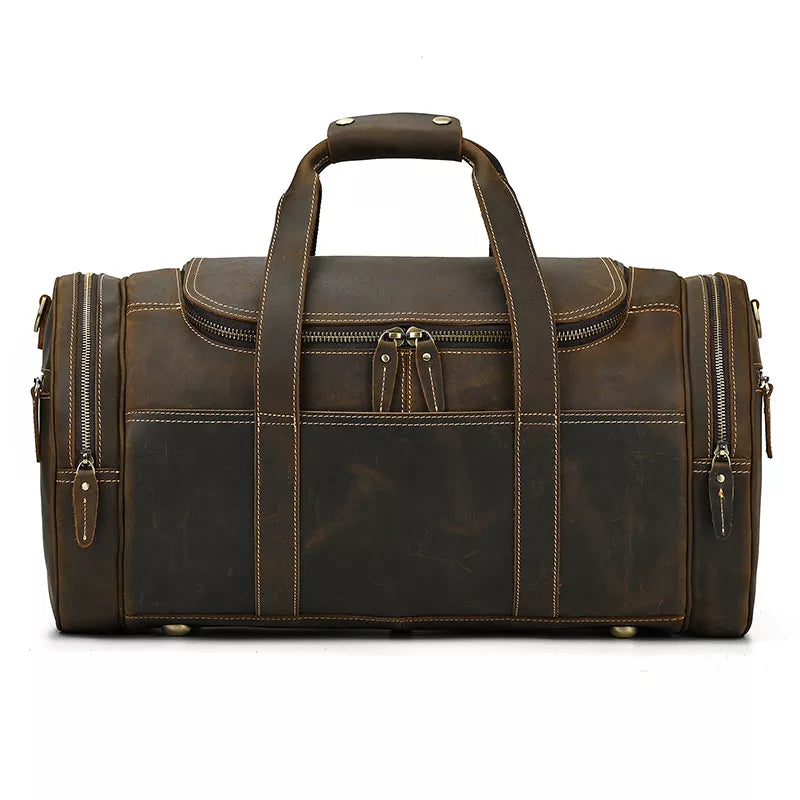 The Wainwright Weekender | Round  Vintage Leather Weekender - The Tool Store