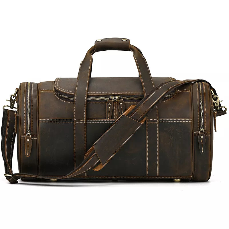 The Wainwright Weekender | Round  Vintage Leather Weekender - The Tool Store