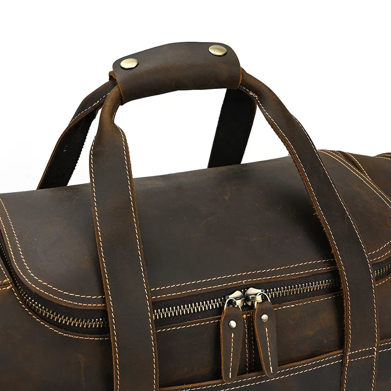 The Wainwright Weekender | Round  Vintage Leather Weekender - The Tool Store