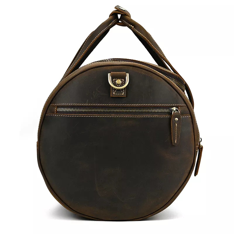 The Wainwright Weekender | Round  Vintage Leather Weekender - The Tool Store