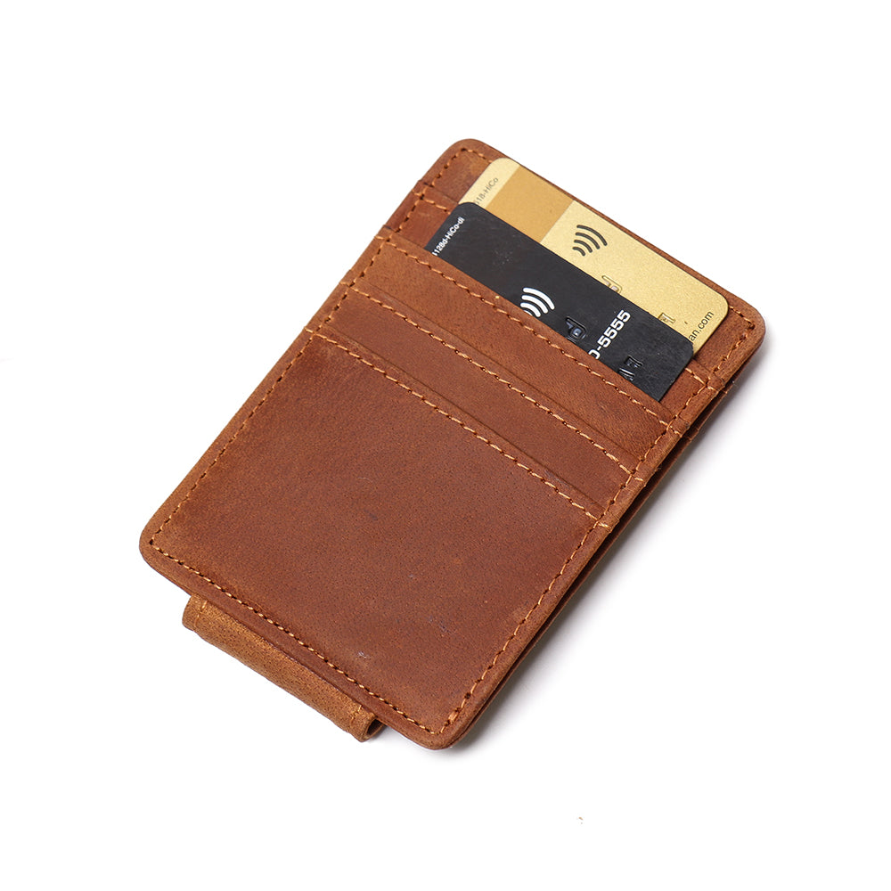 The Walden | Handmade Leather Front Pocket Wallet with Money Clip - The Tool Store