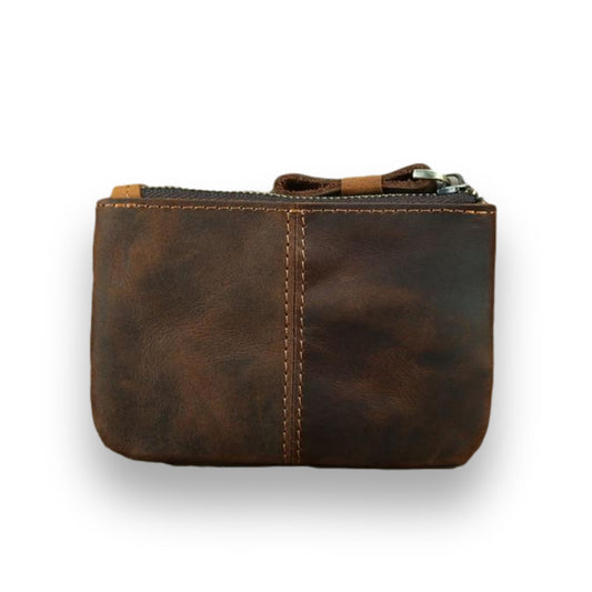 The Cael | Handmade Leather Coin Purse with Zipper - The Tool Store