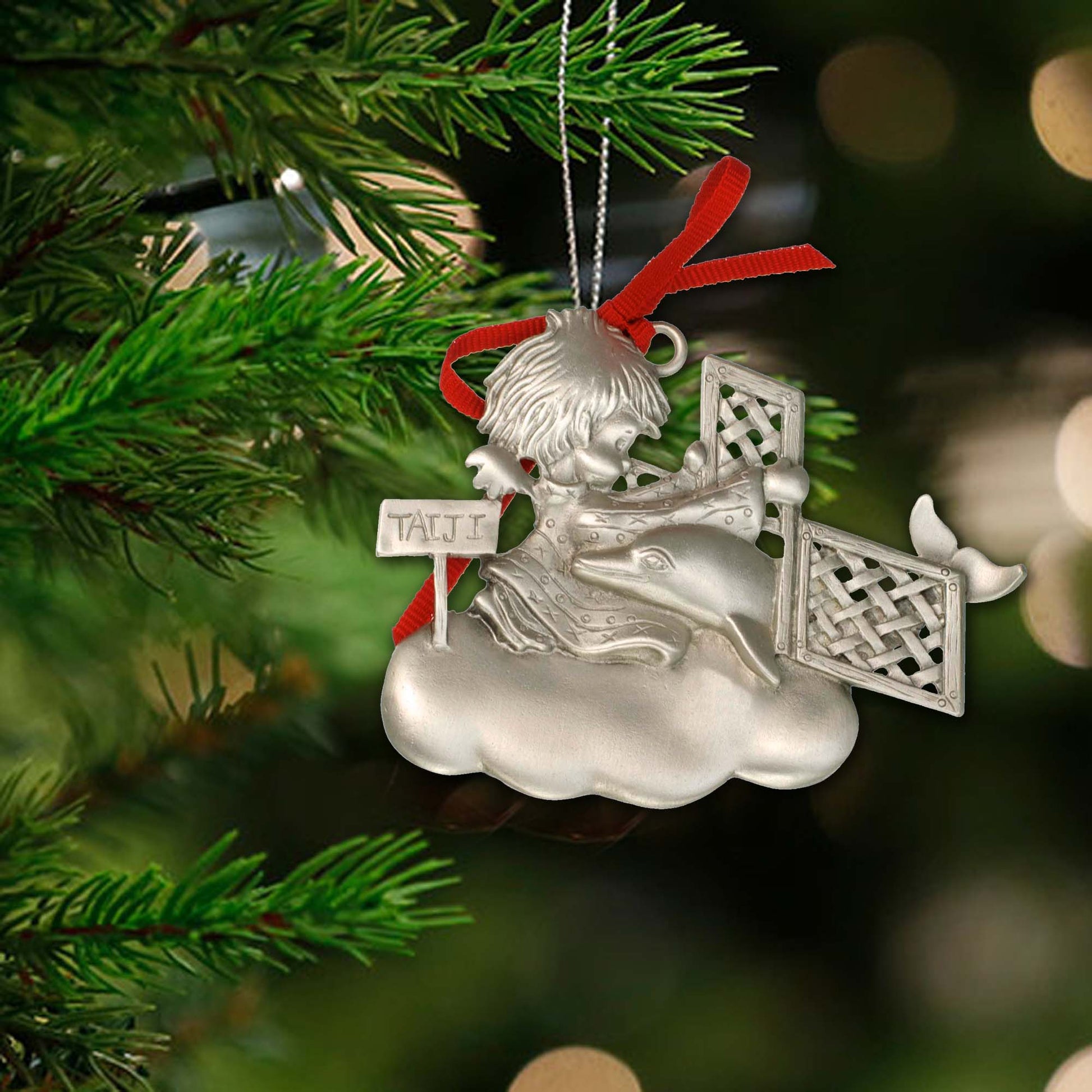 Dolphin Christmas Ornament, Ocean Angel Dolphin Holiday Ornament, Conservation Ornament, Dolphin Angel Tree Ornament, Dolphin Gift - The Tool Store