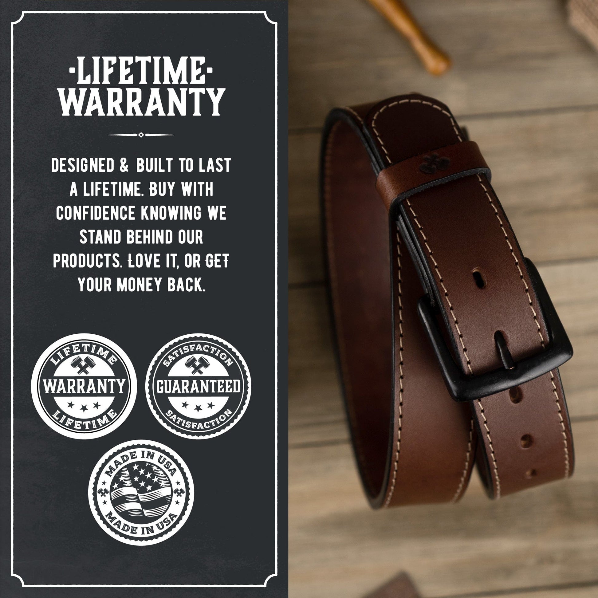 The All American Stitched Leather Belt - The Tool Store