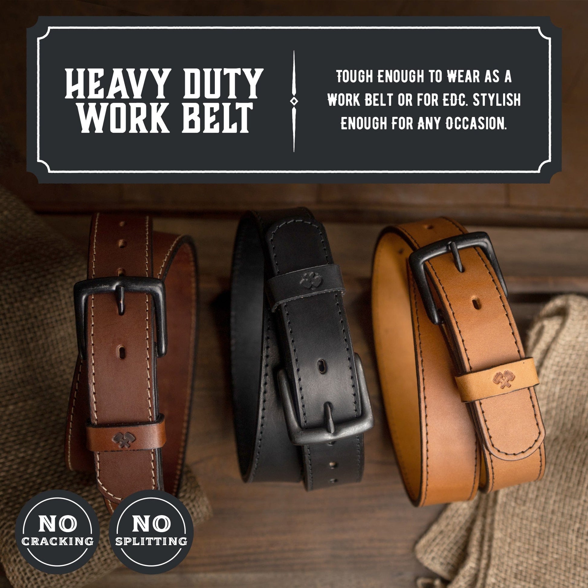 The All American Stitched Leather Belt - The Tool Store