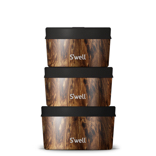 Food Canister Set Teakwood