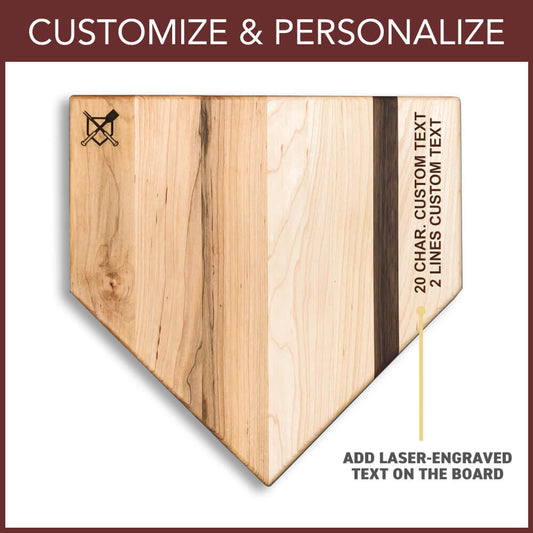 "Home Plate" Cutting Board with Custom Text Engraving (12"x12") - The Tool Store