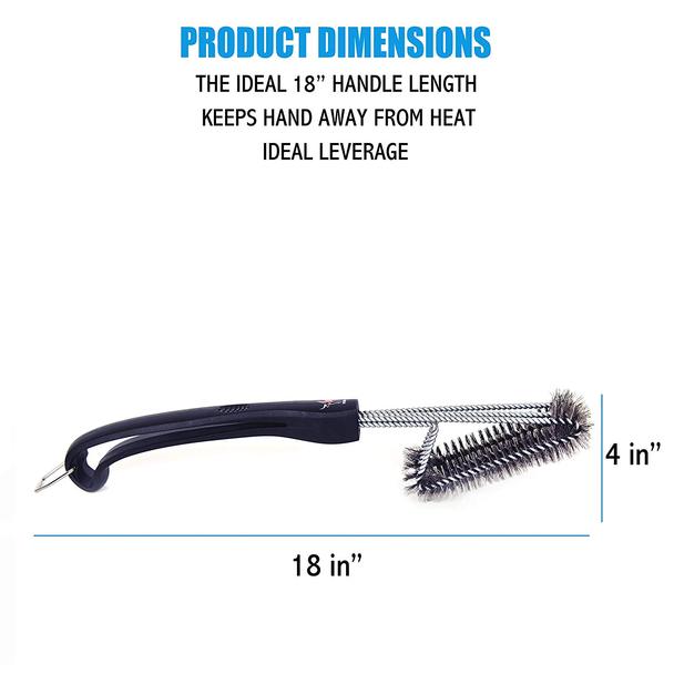 360 Clean Grill Brush by Kona®, 18 Inch - The Tool Store